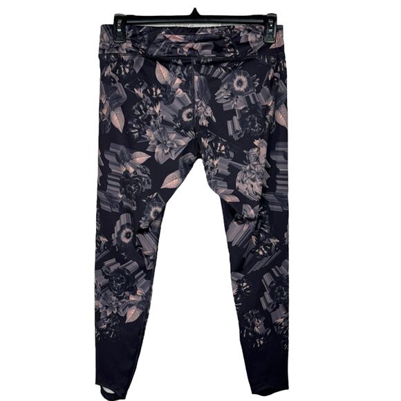 Nike Large Dri-Fit Ankle Leggings Floral Zip Pocket Elastic Waist Tie Drawstring - Picture 4 of 9